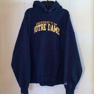 University of Notre Dame Champion Hooded Pullover Navy Blue Size XXXL